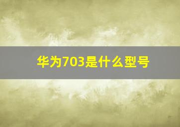 华为703是什么型号