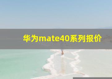 华为mate40系列报价