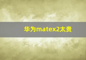 华为matex2太贵