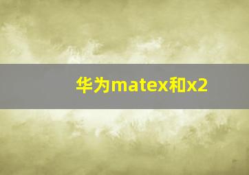 华为matex和x2