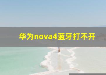 华为nova4蓝牙打不开