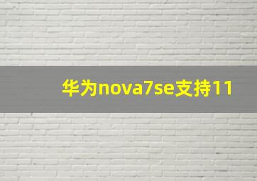 华为nova7se支持11