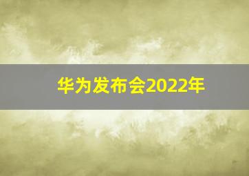 华为发布会2022年