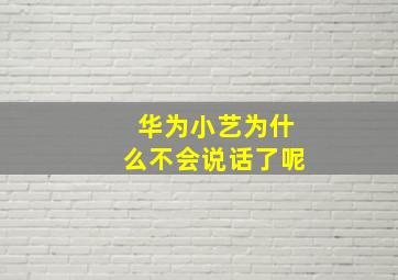 华为小艺为什么不会说话了呢