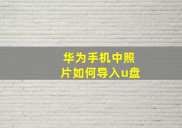 华为手机中照片如何导入u盘