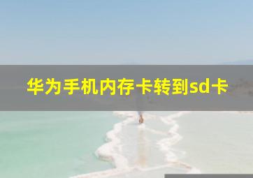 华为手机内存卡转到sd卡