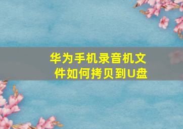 华为手机录音机文件如何拷贝到U盘