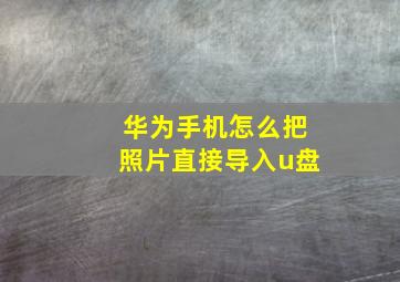 华为手机怎么把照片直接导入u盘