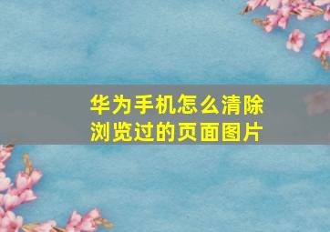 华为手机怎么清除浏览过的页面图片