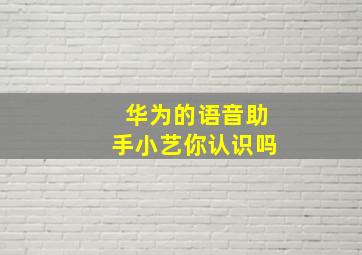 华为的语音助手小艺你认识吗