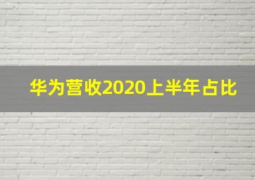 华为营收2020上半年占比