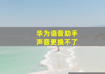 华为语音助手声音更换不了