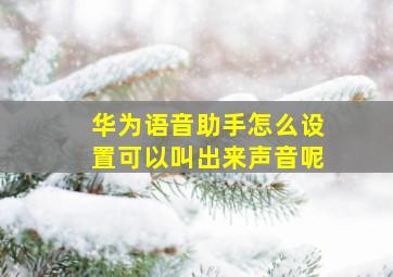 华为语音助手怎么设置可以叫出来声音呢