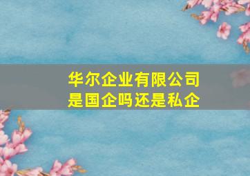 华尔企业有限公司是国企吗还是私企