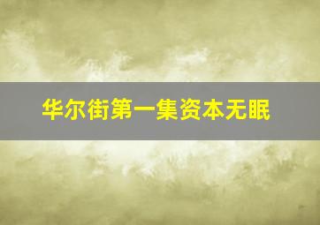 华尔街第一集资本无眠