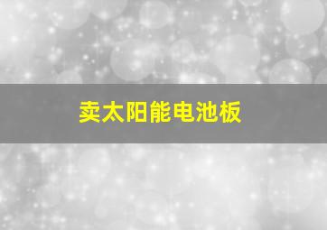 卖太阳能电池板