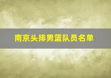 南京头排男篮队员名单