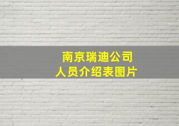 南京瑞迪公司人员介绍表图片