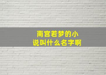 南宫若梦的小说叫什么名字啊