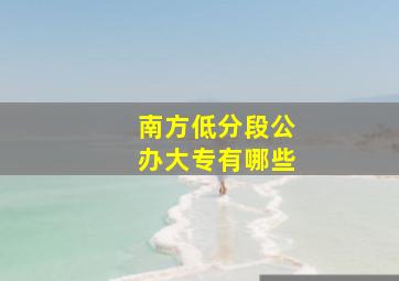 南方低分段公办大专有哪些