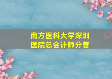 南方医科大学深圳医院总会计师分管