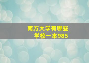 南方大学有哪些学校一本985