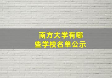 南方大学有哪些学校名单公示