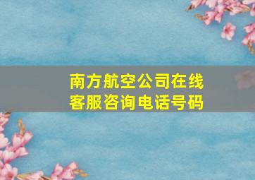 南方航空公司在线客服咨询电话号码