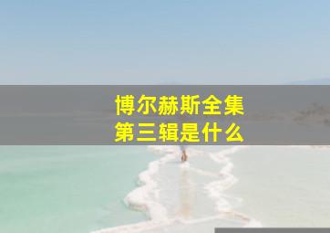 博尔赫斯全集第三辑是什么