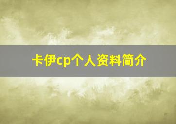 卡伊cp个人资料简介