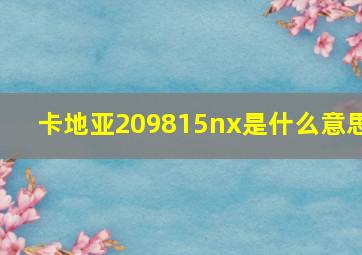 卡地亚209815nx是什么意思