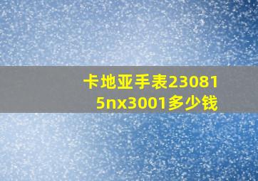 卡地亚手表230815nx3001多少钱