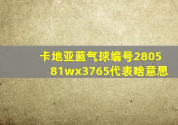 卡地亚蓝气球编号280581wx3765代表啥意思