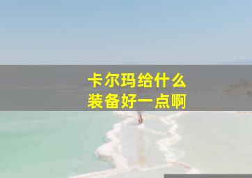 卡尔玛给什么装备好一点啊