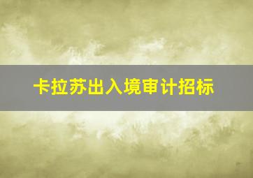 卡拉苏出入境审计招标