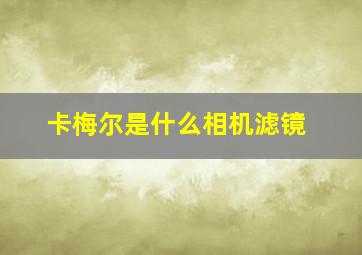 卡梅尔是什么相机滤镜