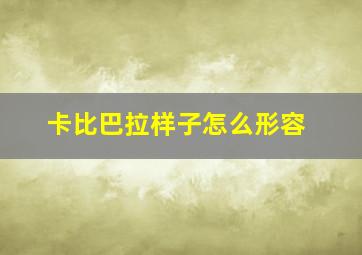 卡比巴拉样子怎么形容