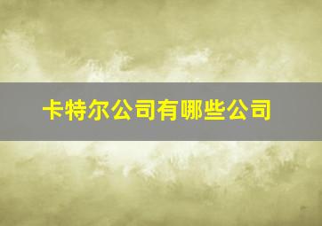 卡特尔公司有哪些公司