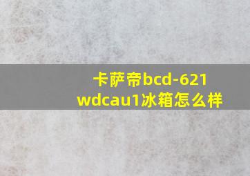 卡萨帝bcd-621wdcau1冰箱怎么样