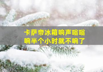 卡萨帝冰箱响声嗡嗡响半个小时就不响了