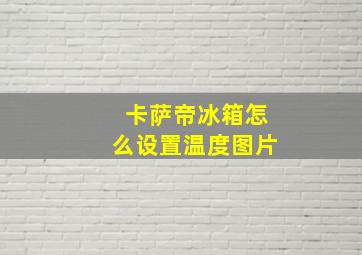 卡萨帝冰箱怎么设置温度图片