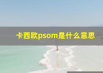 卡西欧psom是什么意思