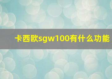 卡西欧sgw100有什么功能