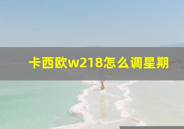 卡西欧w218怎么调星期