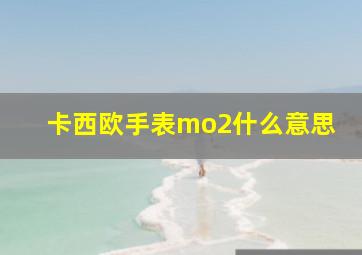 卡西欧手表mo2什么意思