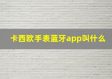 卡西欧手表蓝牙app叫什么