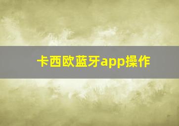 卡西欧蓝牙app操作