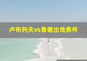 卢布列夫vs鲁德出线条件