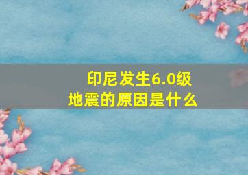 印尼发生6.0级地震的原因是什么