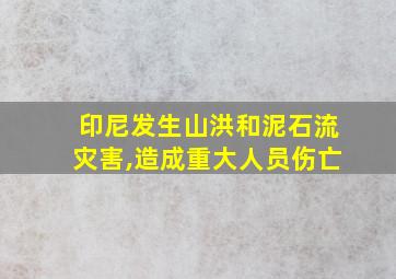 印尼发生山洪和泥石流灾害,造成重大人员伤亡